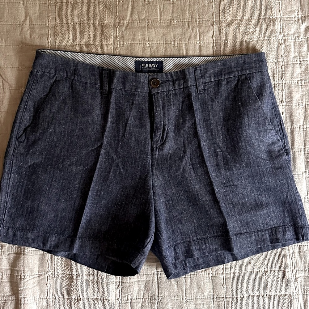 Old Navy Everyday Short Chambray Blend Linen Women’s Shorts Size 12